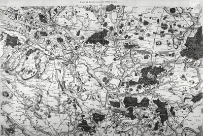 Mapa (de Beauvais a Senlis) de Cassini elaborado por la familia Cassini, especialmente por Cesar-François Cassini (Cassini III) y su hijo Jean-Dominique Cassini (Cassini IV). Los levantamientos se realizaron entre 1756 y 1789, y las 181 hojas del mapa se p de French School