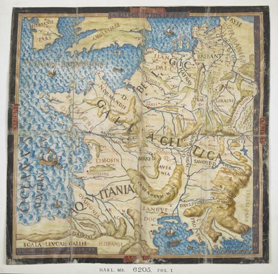 Mapa de la antigua Europa, de 