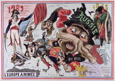 Mapa de Europa Animada 1870 de French School