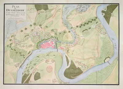 Mapa de Düsseldorf y campamentos fortificados de French School