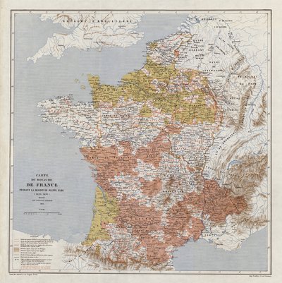 Mapa de Francia en la época de Juana de Arco de French School