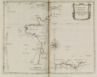 Mapa de Francia, c.1693 (impresión) de French School