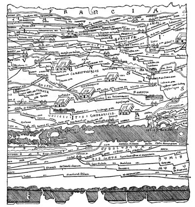 Mapa de la Galia - fragmento de French School