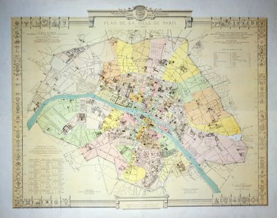 Mapa de París en 1789, 1887 de French School