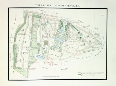 Mapa del Pequeño Parque de Versalles, 1818-1819 de French School