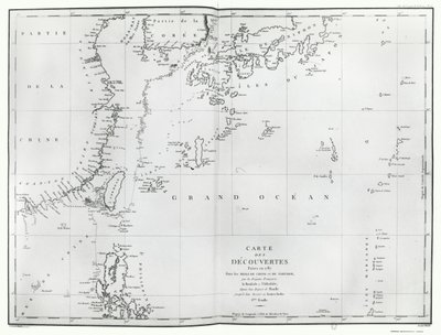 Mapa del Mar de China Meridional, del itinerario de La Perouse de French School