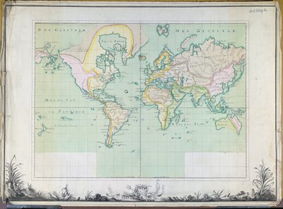 Mapa del Mundo, 1780 de French School
