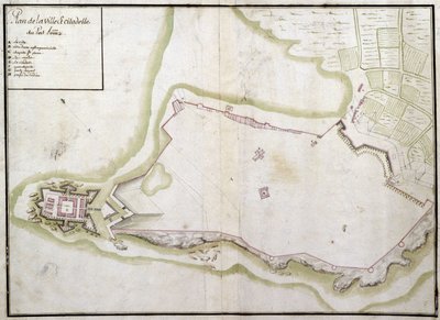 Mapa de la ciudad y ciudadela de Port Louis de French School