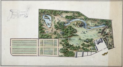 Mapa del jardín de Chanvry (Sena y Oise) de French School