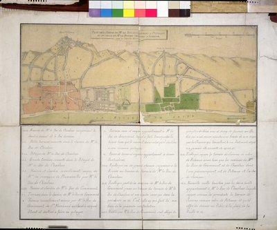 Mapa que muestra el Chateau de Puteaux, 1722 de French School