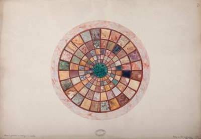 Mosaico de mármol en la parte superior del pedestal hecho para la Princesa Elisa, c.1900-20 de French School