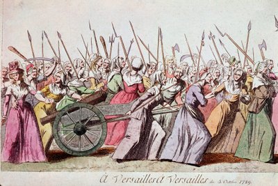 Marcha de las mujeres sobre Versalles, París, 5 de octubre de 1789 de French School