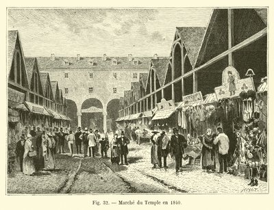 Mercado del Temple en 1840 de French School