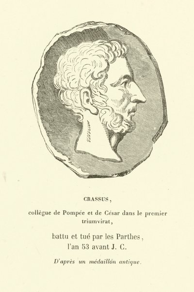 Marco Licinio Craso, colega de Pompeyo el Grande y Julio César en el Primer Triunvirato, muerto luchando contra los partos en 53 a.C. de French School