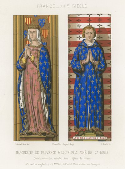 Margarita de Provenza y Luis, hijo mayor de San Luis de French School