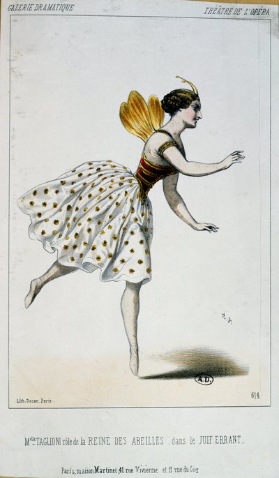 Maria Taglioni (1804-84) como la Reina Abeja en Le Juif errant por Jacques Fromental Halevy (1799-1862) c.1852 de French School