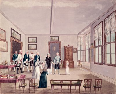 Marie-Thérèse-Charlotte de Bourbon, Madame Royale, se encuentra con sus primos el emperador Francisco II de Austria y su esposa María Teresa en Viena tras su liberación en 1795 de la prisión en París, c.1796 de French School