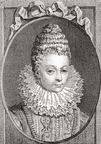 Marie de Médicis, 1575-1642. Reina consorte de Francia, como la segunda esposa del Rey Enrique IV de Francia. De Les Heures Libres publicado en 1908 de French School