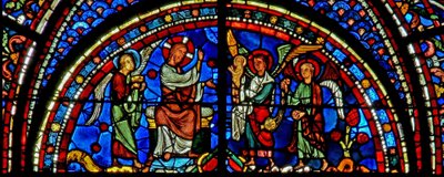 La ventana de María Magdalena: Cristo bendice el alma de María Magdalena de French School