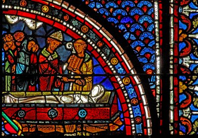 La ventana de María Magdalena: clérigos en el funeral de Lázaro de French School