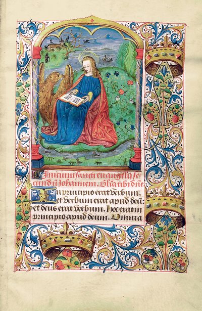 María Magdalena en el desierto, ilustración del "Libro de Horas, Uso de Langres", c.1500 de French School