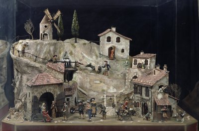 Escena de aldea mecánica de French School
