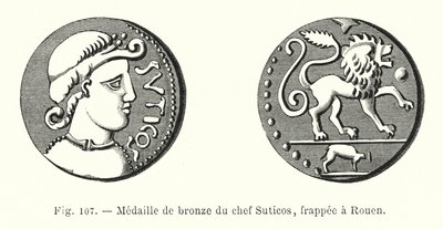 Medalla de Bronce del Jefe Suticos, Acuñada en Rouen de French School