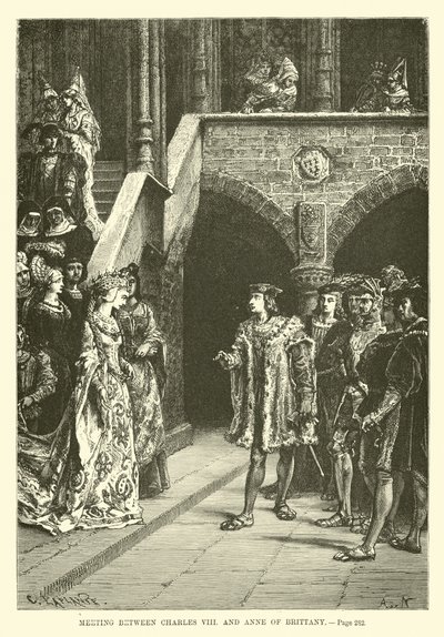 Encuentro entre Carlos VIII y Ana de Bretaña de French School