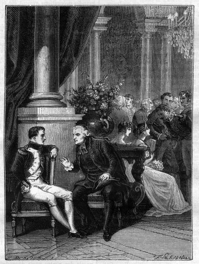 Reunión en Génova en Italia de Napoleón I con el Cardenal Jean Siffrein Maury (1746-1817) 1805 - en “Histoire de l
