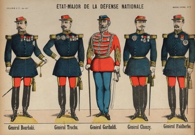 Miembros del Estado Mayor General del Ejército Francés durante la Guerra Franco-Prusiana de French School