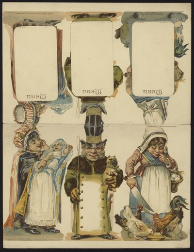 Tarjetas de menú de French School