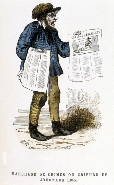 Comerciante de crímenes o pregonero de periódicos de French School