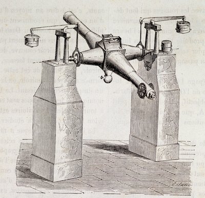 Reloj meridiano del Observatorio de París - en “Las maravillas de la ciencia” por Figuier de French School