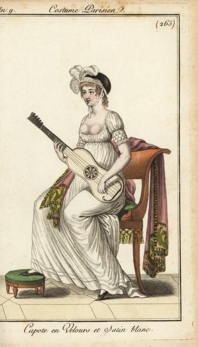 Merveilleuse tocando una guitarra de French School