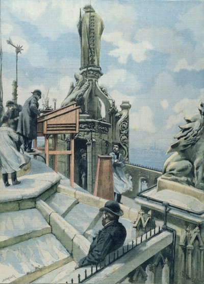 Observatorio Meteorológico en la Tour St. Jacques, ilustración de Le Petit Parisien, 20 de noviembre de 1902 de French School