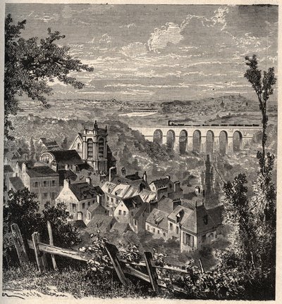 Meudon - departamento de Hauts-de-Seine - grabado en 