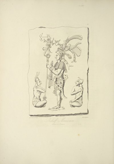 Relieve mexicano encontrado en Oaxaca, ilustración de 