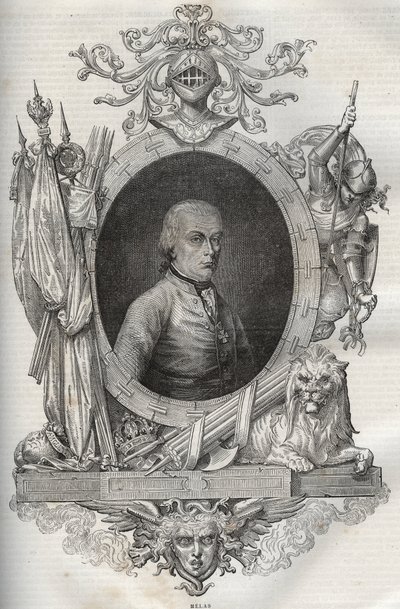 Michael Friedrich Benedikt barón von MELAS (1729-1806), feldmarschal - Nueva Enciclopedia Nacional por Maurice La Charest - 1870 de French School