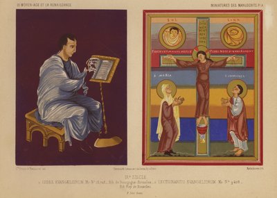Miniaturas de manuscritos iluminados del siglo IX (chromolitho) de French School