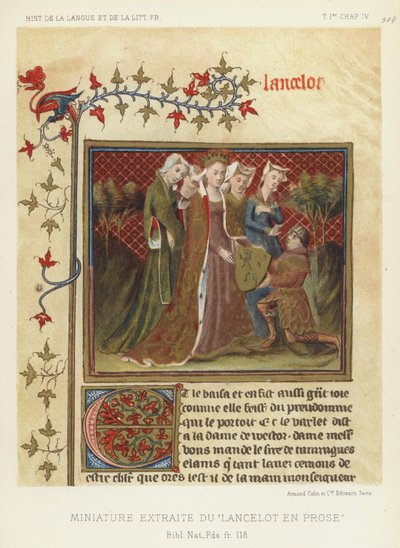 Miniatura extraída del Lancelot en prosa de French School