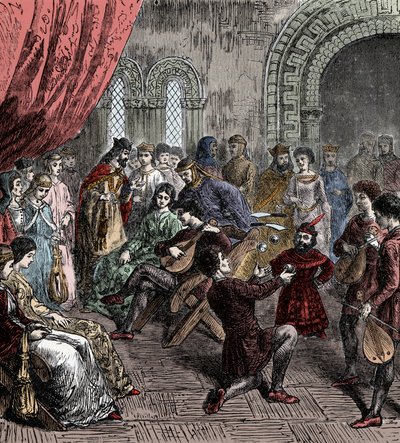 Juglares y malabaristas en la corte de French School