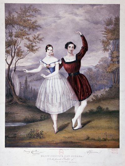 La Srta. Guerra y M. Guerra en "El Lago de los Pies", ballet da la Ópera de French School