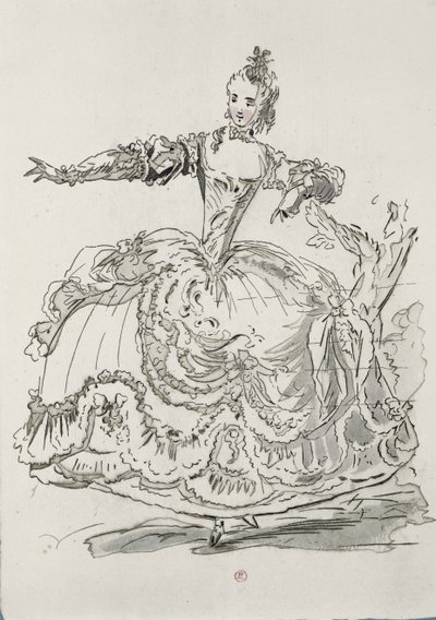 La Srta. Puvigne como La Estatua Viviente, en Pigmalión, un libreto de Lamotte, compuesto por Jean-Philippe Rameau (1683-1764) 1748 (grabado en color) de French School