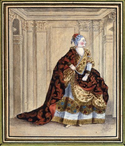 Mlle Clairon en el papel de Pulcherie en Heraclius de Corneille de French School