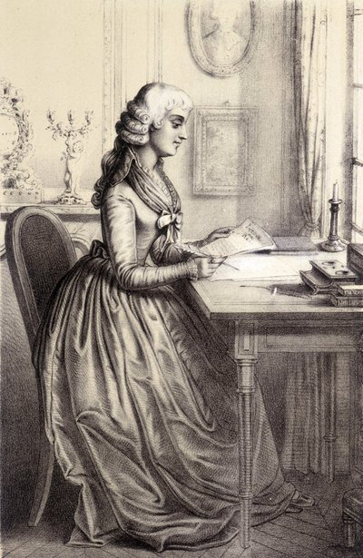 Mme Roland (1754 - 1793) - en “Galerie historique de la Revolution francaise” por Alber Maurin de French School