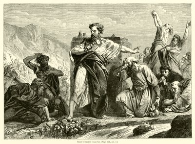 Moisés rompiendo el becerro de oro de French School