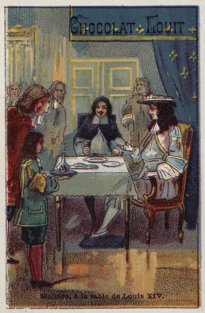 Molière en la mesa de Luis XIV de French School