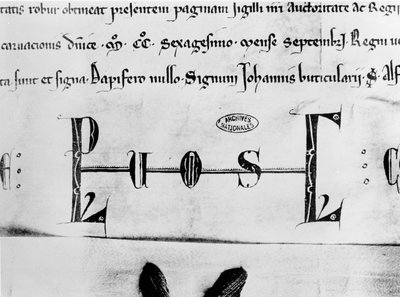 Monograma de Luis IX de French School