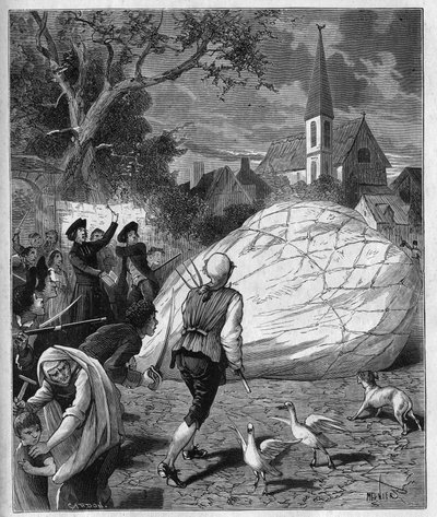 El globo aerostático de Monsieur de Montgolfier cayó en Gonesse (Val-d