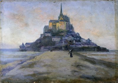 El Monte Saint-Michel y el pasaje - pintura anónima de French School
